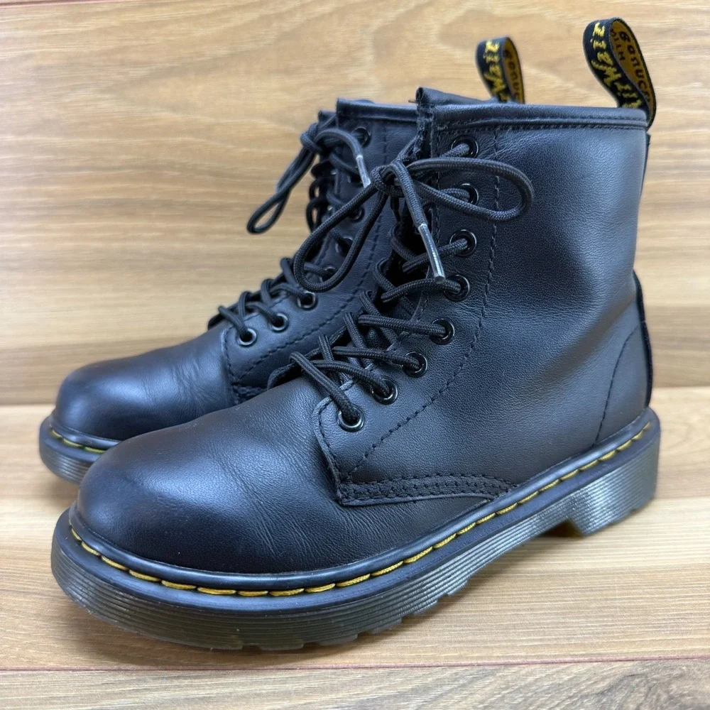 Dr Martens Little Kids Boys Girls 13 Black Leather Combat Boots 1460 Zipper
